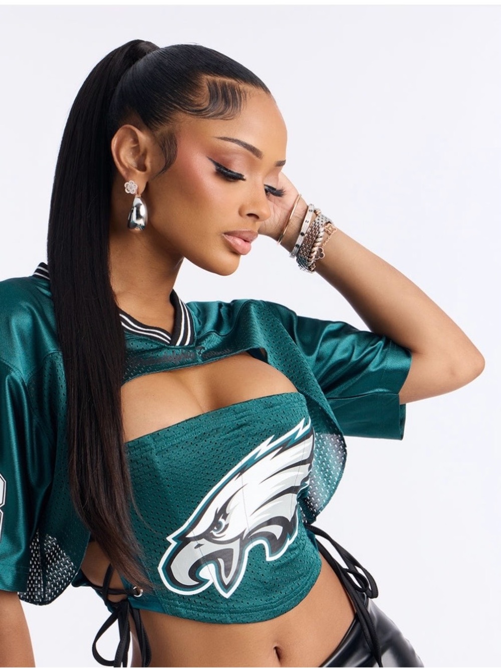 Green Cutout Crop Top Corset